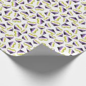 Nonbinary Pride Flag Hearts Wrapping Paper Cadeaupapier (Hoek)