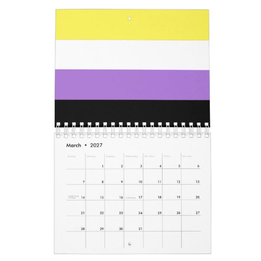Nonbinary Pride Flag Kalender (Mar 2027)