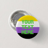 Nonbinary pride flag knoop ronde button 3,2 cm (Voorkant /achterkant)
