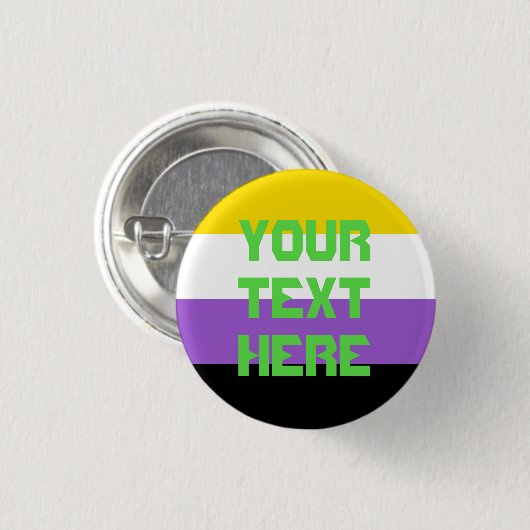 Nonbinary pride flag knoop ronde button 3,2 cm (Voorkant /achterkant)
