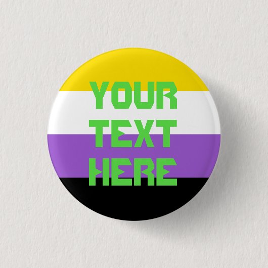 Nonbinary pride flag knoop ronde button 3,2 cm (Voorkant)