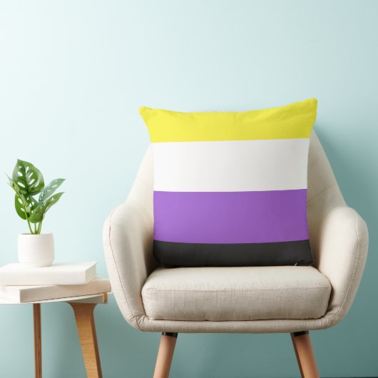 Nonbinary Pride Flag Kussen (Stoel)