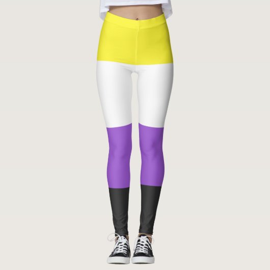 Nonbinary Pride Flag Leggings (Voorkant)