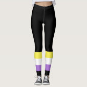 Nonbinary Pride Flag Leggings (Voorkant)