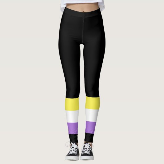 Nonbinary Pride Flag Leggings (Voorkant)