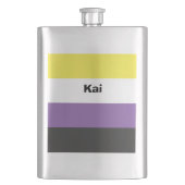 Nonbinary Pride Flag Name of Monogram Flacon (Voorkant)