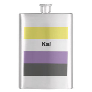 Nonbinary Pride Flag Name of Monogram Flacon