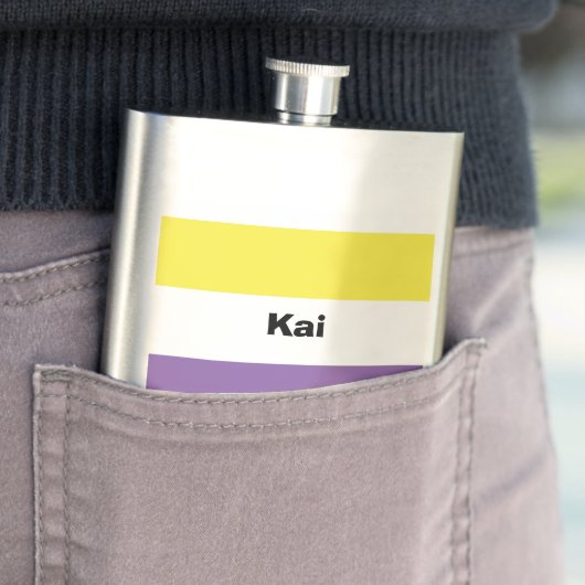 Nonbinary Pride Flag Name of Monogram Flacon (Voorbeeld)
