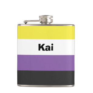 Nonbinary Pride Flag Name of Monogram Heupfles