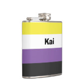 Nonbinary Pride Flag Name of Monogram Heupfles (Rechts)