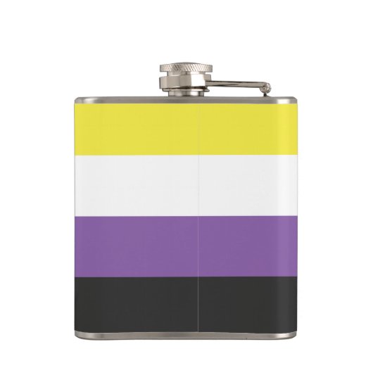 Nonbinary Pride Flag Name of Monogram Heupfles (Achterkant)