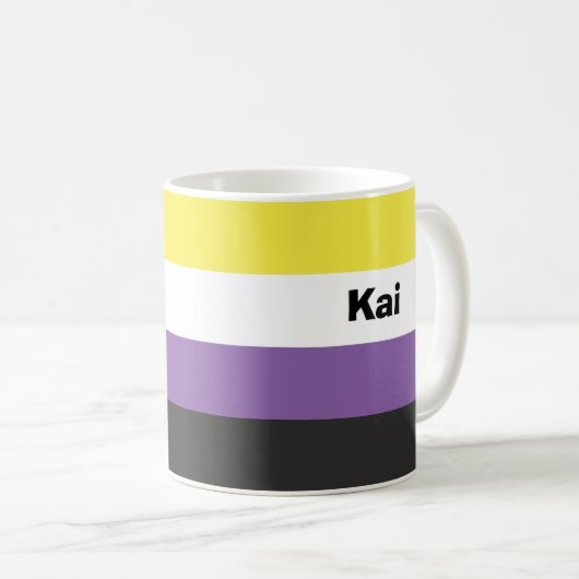 Nonbinary Pride Flag Name of Monogram Koffiemok (Voorkant rechts)