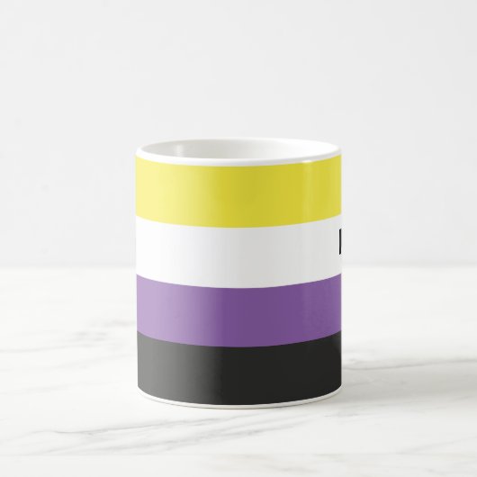 Nonbinary Pride Flag Name of Monogram Koffiemok (Center)