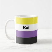 Nonbinary Pride Flag Name of Monogram Koffiemok (Links)