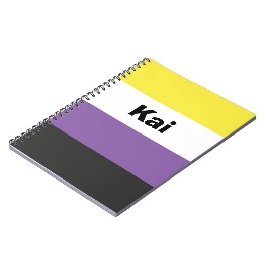 Nonbinary Pride Flag Name of Monogram Notitieboek (Linkerzijde)