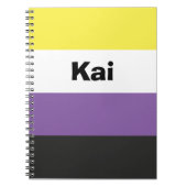 Nonbinary Pride Flag Name of Monogram Notitieboek (Voorkant)