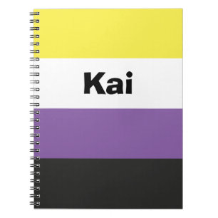 Nonbinary Pride Flag Name of Monogram Notitieboek