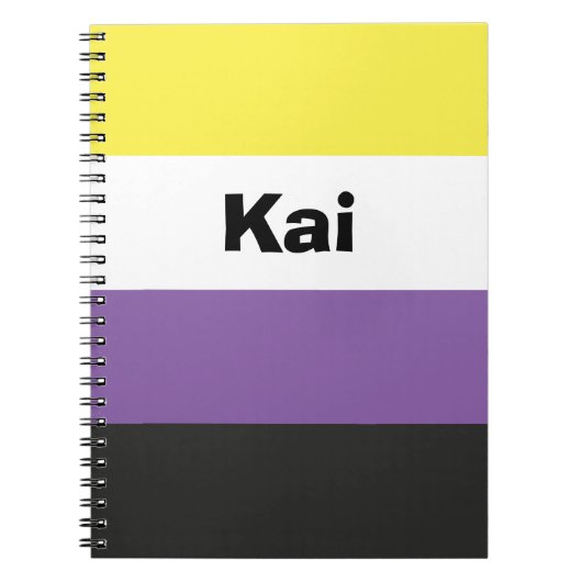 Nonbinary Pride Flag Name of Monogram Notitieboek (Voorkant)