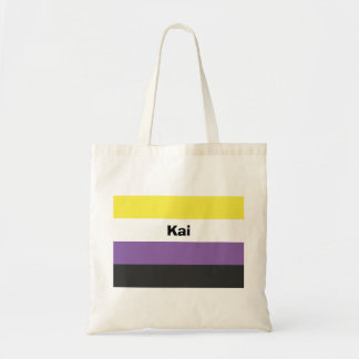 Nonbinary Pride Flag Name of Monogram Tote Bag