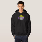 Nonbinary Pride Flag Nonbinary Cat Hoodie (Voorkant volledig)
