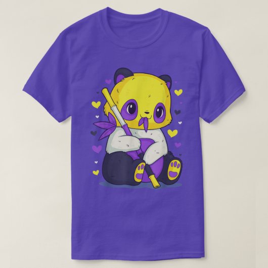 NonBinary Pride Flag Panda Genderqueer LGBT Gay Pr T-shirt (Design voorkant)