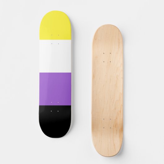 Nonbinary Pride Flag Persoonlijk Skateboard (Voorkant)