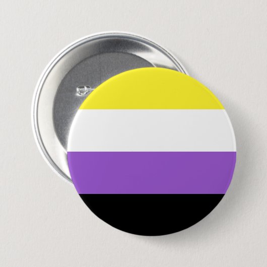 Nonbinary Pride Flag Ronde Button 7,6 Cm (Voorkant /achterkant)