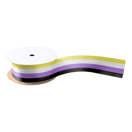 Nonbinary Pride Flag Satijnen Lint (Spoel)