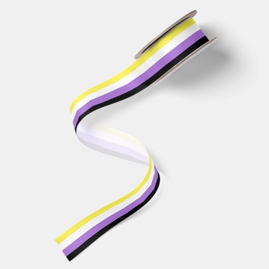 Nonbinary Pride Flag Satijnen Lint (Achterkant)
