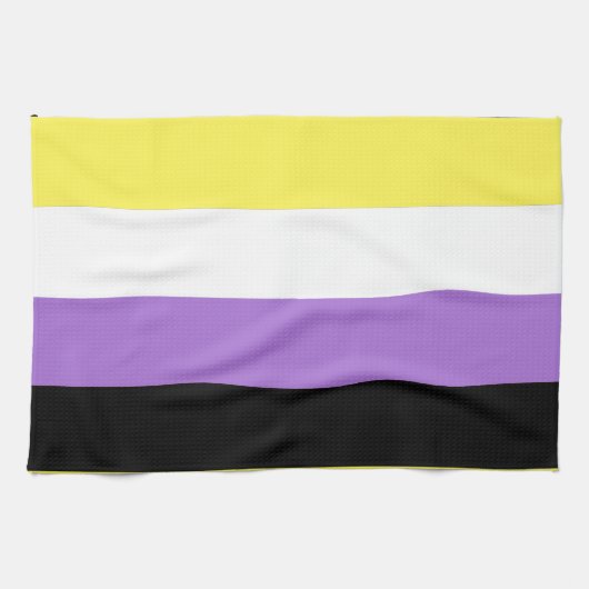 Nonbinary Pride Flag Theedoek (Horizontaal)