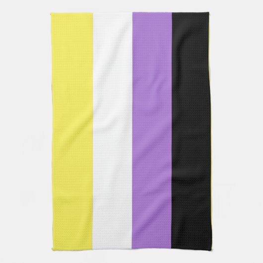 Nonbinary Pride Flag Theedoek (Verticaal)