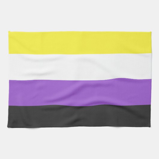 Nonbinary Pride Flag Theedoek (Horizontaal)
