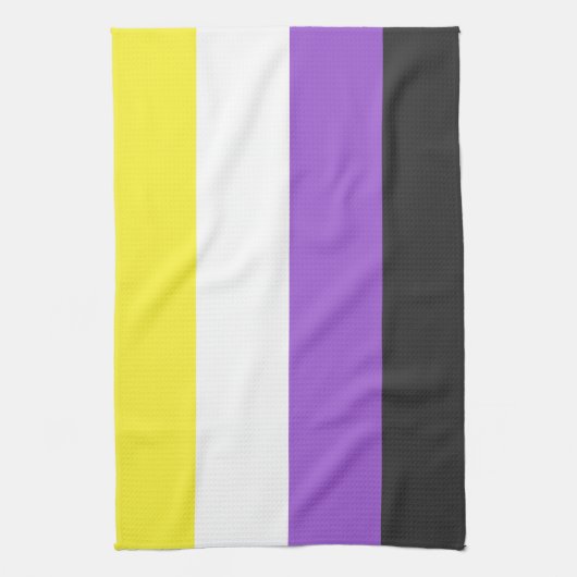 Nonbinary Pride Flag Theedoek (Verticaal)