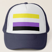 Nonbinary Pride Flag Trucker Pet (Voorkant)