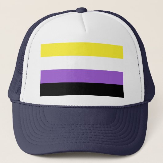Nonbinary Pride Flag Trucker Pet (Voorkant)