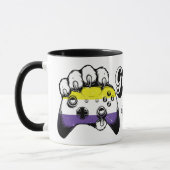 Nonbinary Pride Game On Tiger Paw Controller Mug Mok (Links)