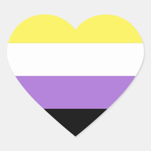 Nonbinary Pride Hart Sticker (Voorkant)
