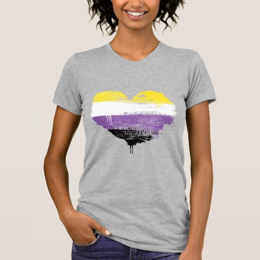 Nonbinary Pride Heart T-shirt (Voorkant)