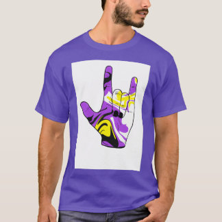 Nonbinary pride Ik hou van je Amerikaanse gebarent T-shirt