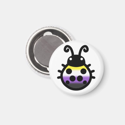 Nonbinary Pride Ladybug Magnet (Voorkant / Achterkant)