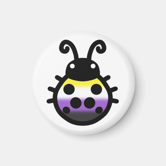 Nonbinary Pride Ladybug Magnet (Voorkant)