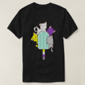Nonbinary Pride Pan Kat Kawaii LGBTQ niet-Binair P T-shirt (Design voorkant)