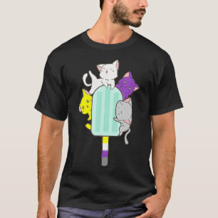 Nonbinary Pride Pan Kat Kawaii LGBTQ niet-Binair P T-shirt
