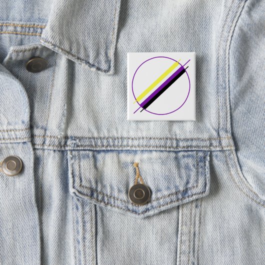 Nonbinary Pride Pin Vierkante Button 5,1 Cm (In situ)