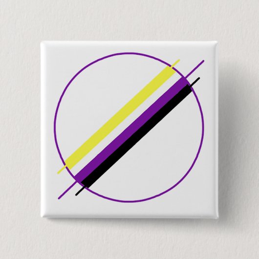 Nonbinary Pride Pin Vierkante Button 5,1 Cm (Voorkant)