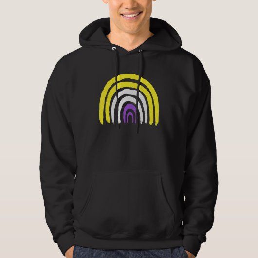 Nonbinary Pride Rainbow Hoodie (Voorkant)