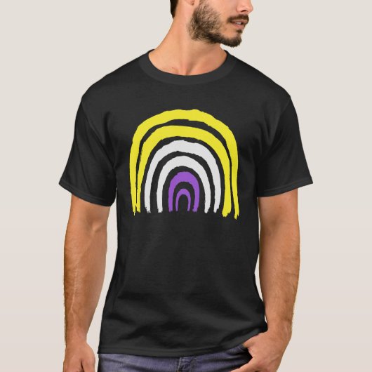 Nonbinary Pride Rainbow T-shirt (Voorkant)
