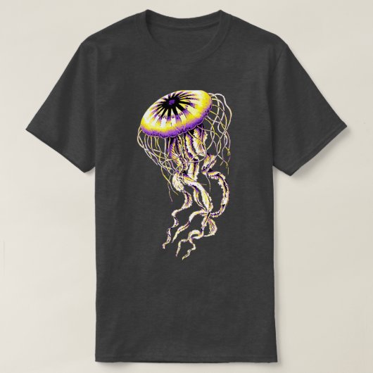 Nonbinary Pride Realistic Jellyfish T-shirt (Design voorkant)