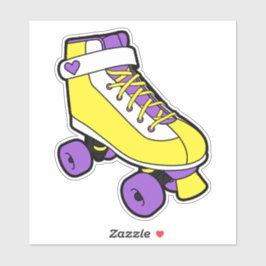 Nonbinary Pride Retro Geel Roller Schaats Sticker