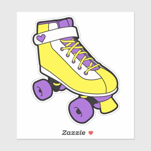 Nonbinary Pride Retro Geel Roller Schaats Sticker (Vel)
